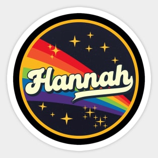 Hannah // Rainbow In Space Vintage Style Sticker